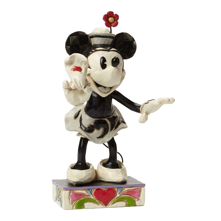 Jim Shore Disney Traditions: Black & White Minnie Mouse Figurine sparkle-castle