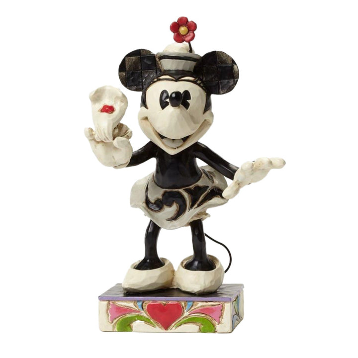 Jim Shore Disney Traditions: Black & White Minnie Mouse Figurine sparkle-castle