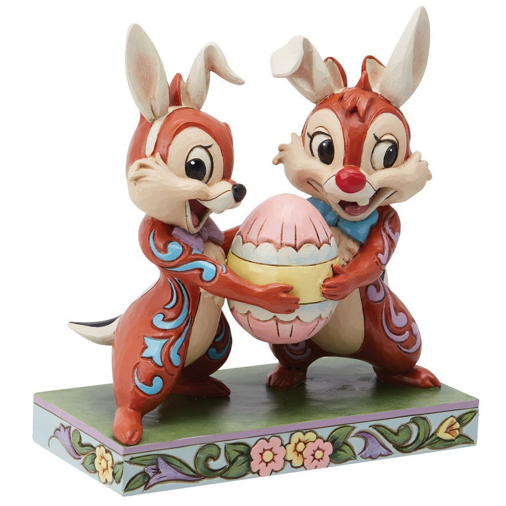 Jim Shore Disney Traditions: Chip 'N Dale Holding Easter Egg Figurine sparkle-castle