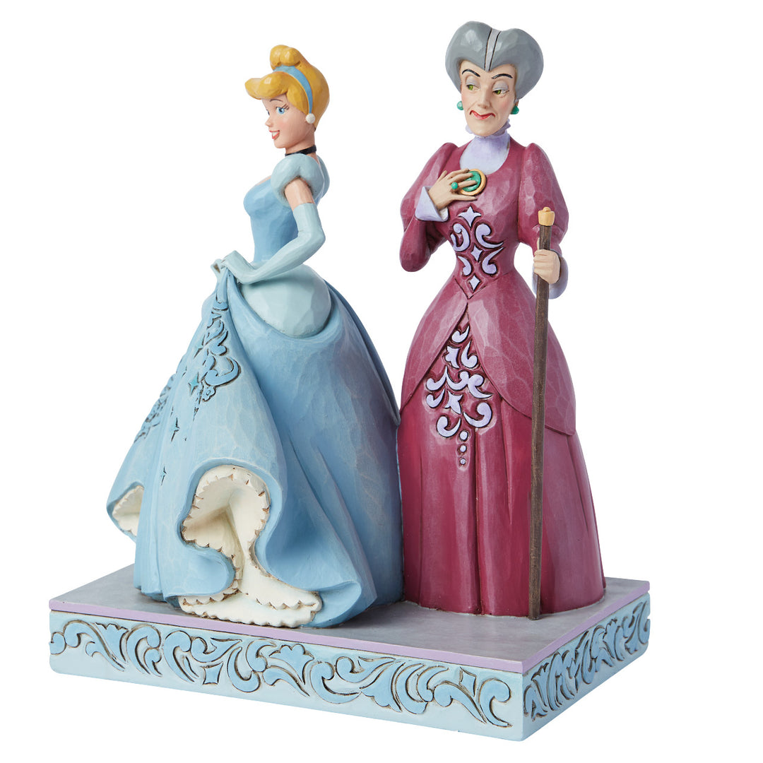 Jim Shore Disney Traditions: Cinderella & Lady Tremaine Figurine sparkle-castle