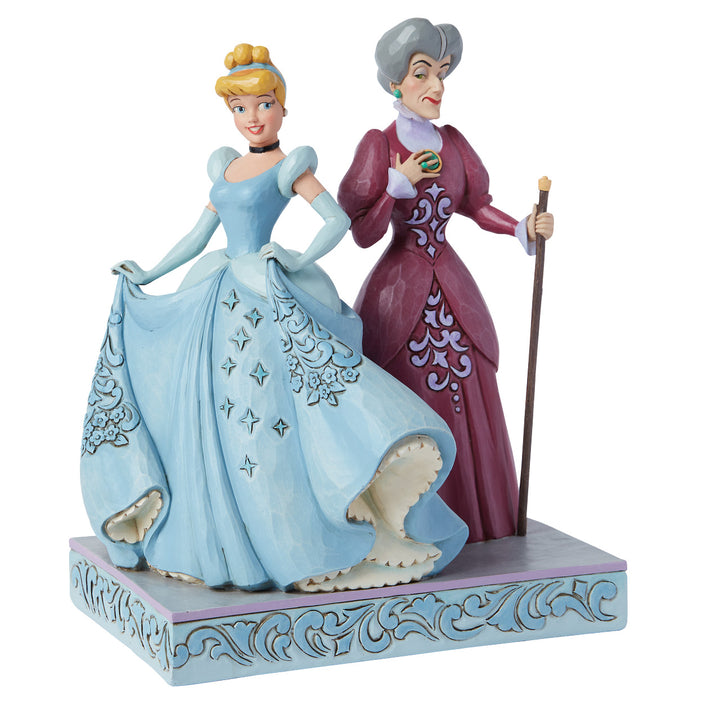 Jim Shore Disney Traditions: Cinderella & Lady Tremaine Figurine sparkle-castle