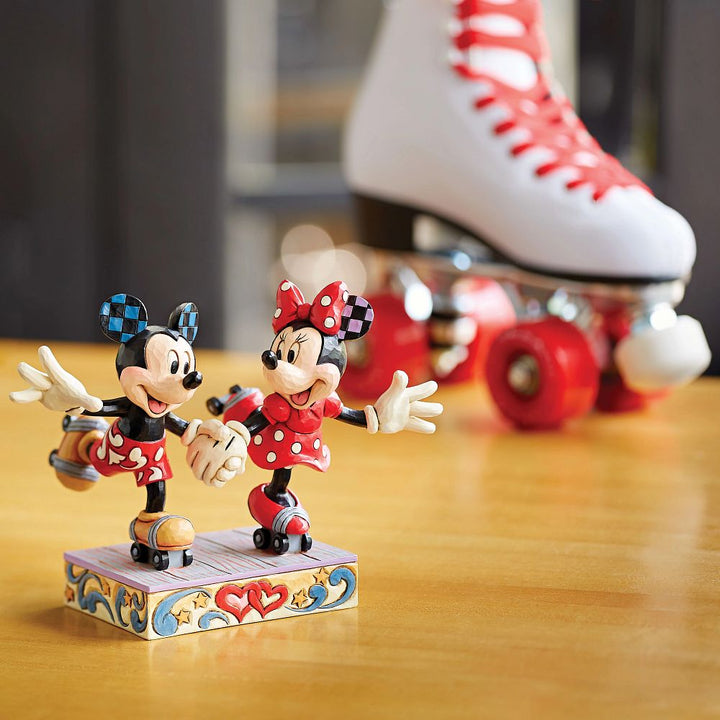 Jim Shore Disney Traditions: Mickey & Minnie Roller Skating Figurine sparkle-castle