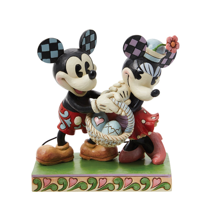 Jim Shore Disney Traditions: Mickey & Minnie With Easter Basket Figurine sparkle-castle