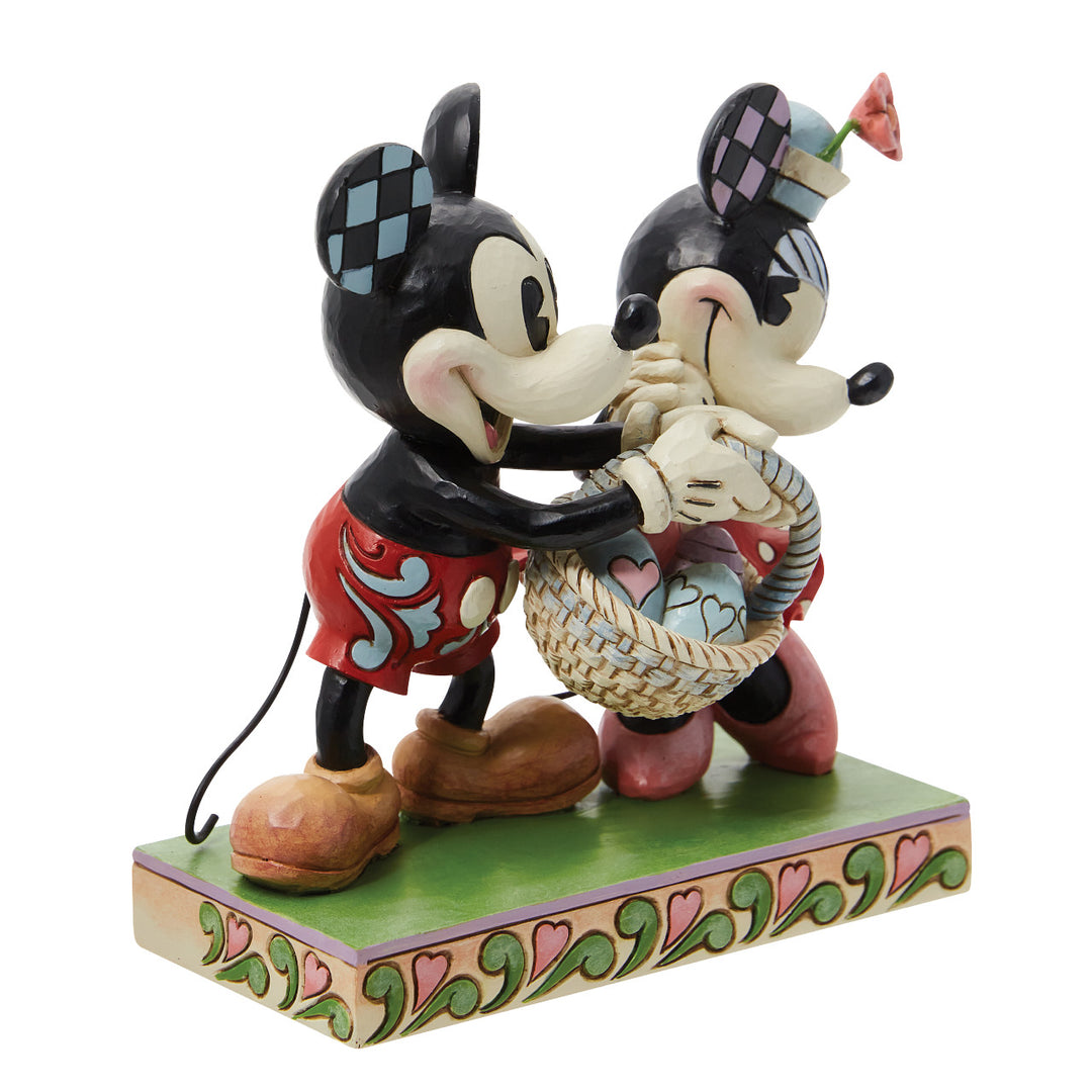 Jim Shore Disney Traditions: Mickey & Minnie With Easter Basket Figurine sparkle-castle