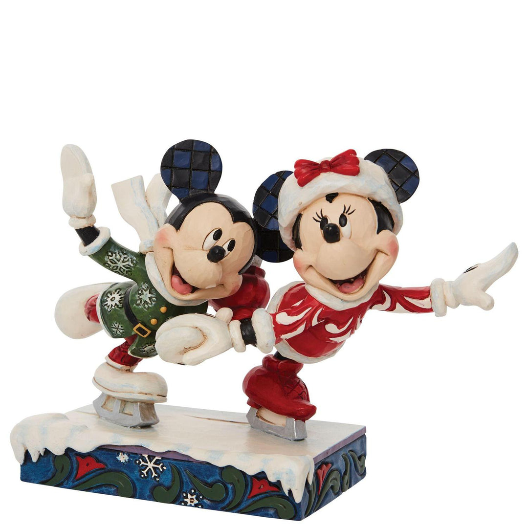 Jim Shore Disney Traditions: Minnie and Mickey Ice Skating Figurine