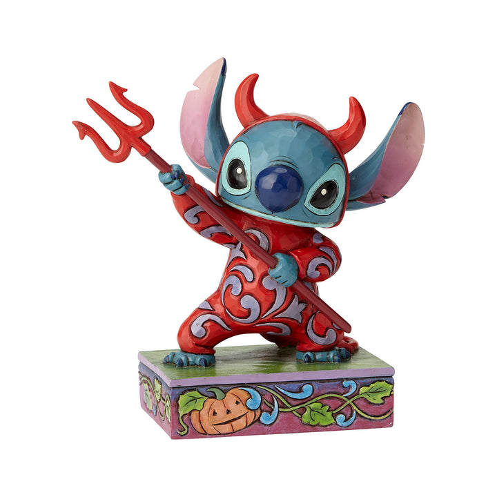 Jim Shore Disney Traditions: Stitch in Devil Costume Figurine sparkle-castle