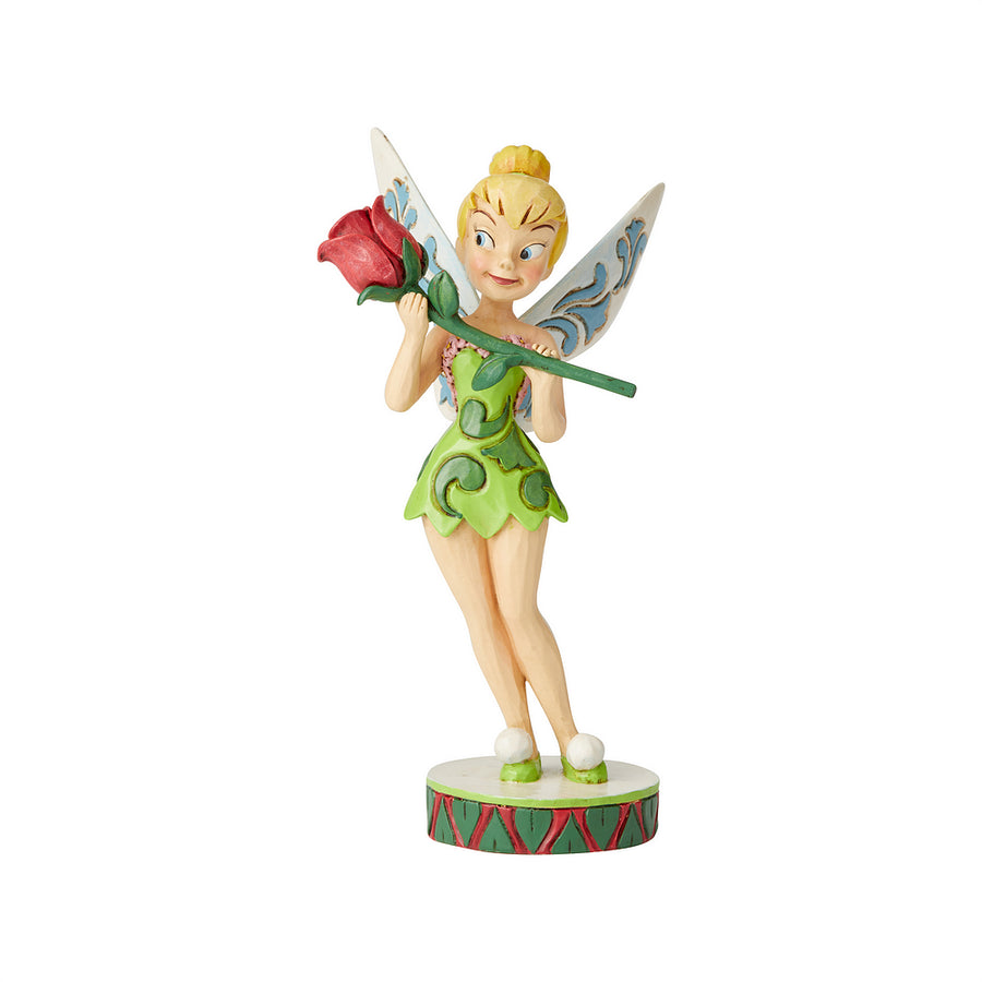 Jim Shore Disney Traditions: Tinker Bell With Rose Figurine sparkle-castle