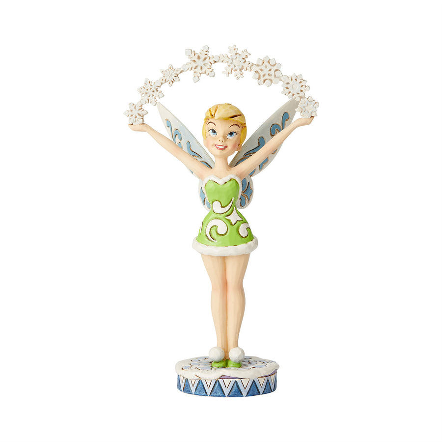 Jim Shore Disney Traditions: Tinker Bell With Snowflakes Figurine sparkle-castle