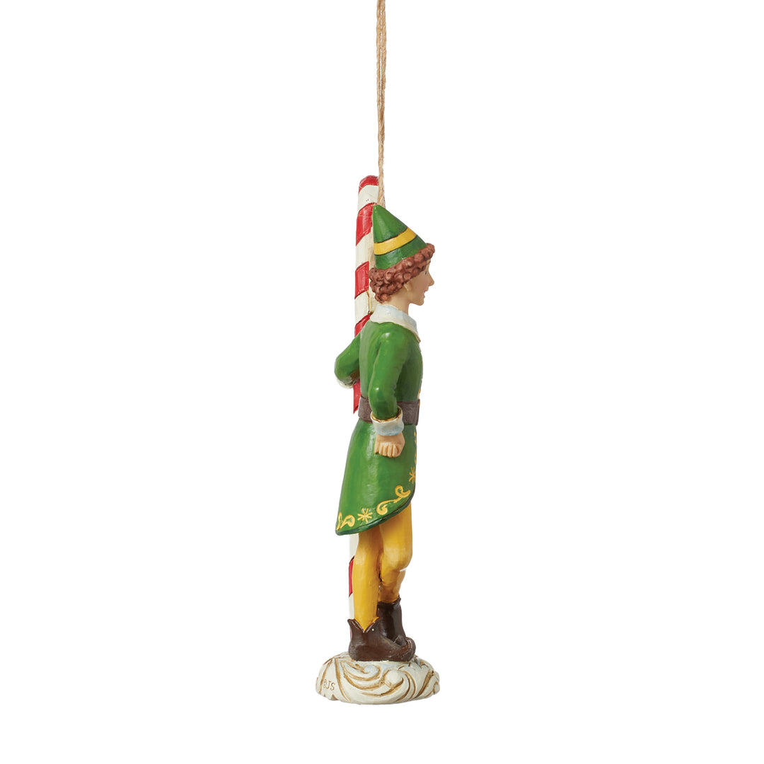 Jim Shore Elf: Buddy Elf by Candy Cane Hanging Ornament sparkle-castle