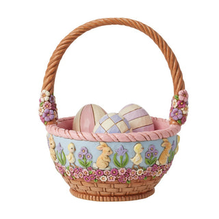 Jim Shore Heartwood Creek: 19th Annual Easter Basket With 3 Eggs Figurine, Set of 4 sparkle-castle