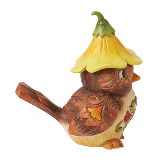 Jim Shore Heartwood Creek: Pint Sized Bird with Flower Hat Figurine sparkle-castle