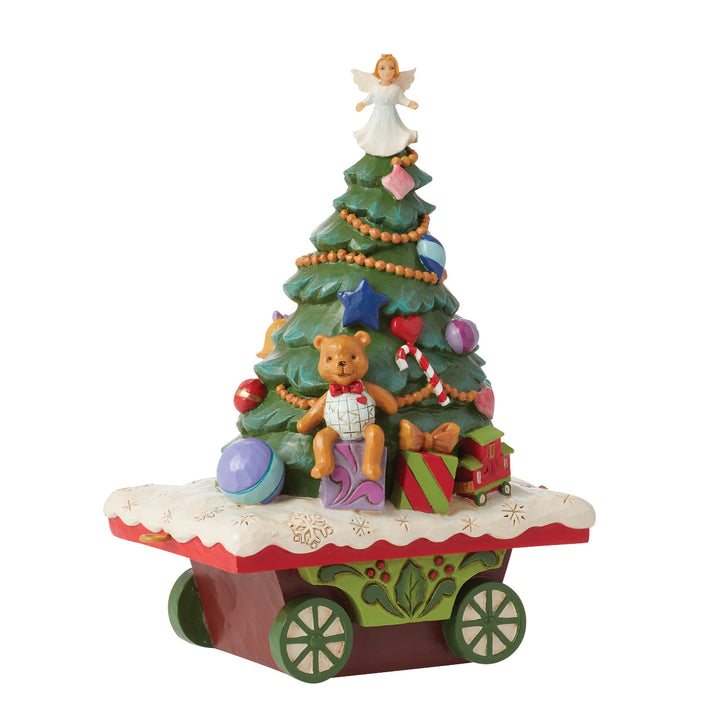 Jim Shore Heartwood Creek: Christmas Tree Train Car Figurine sparkle-castle