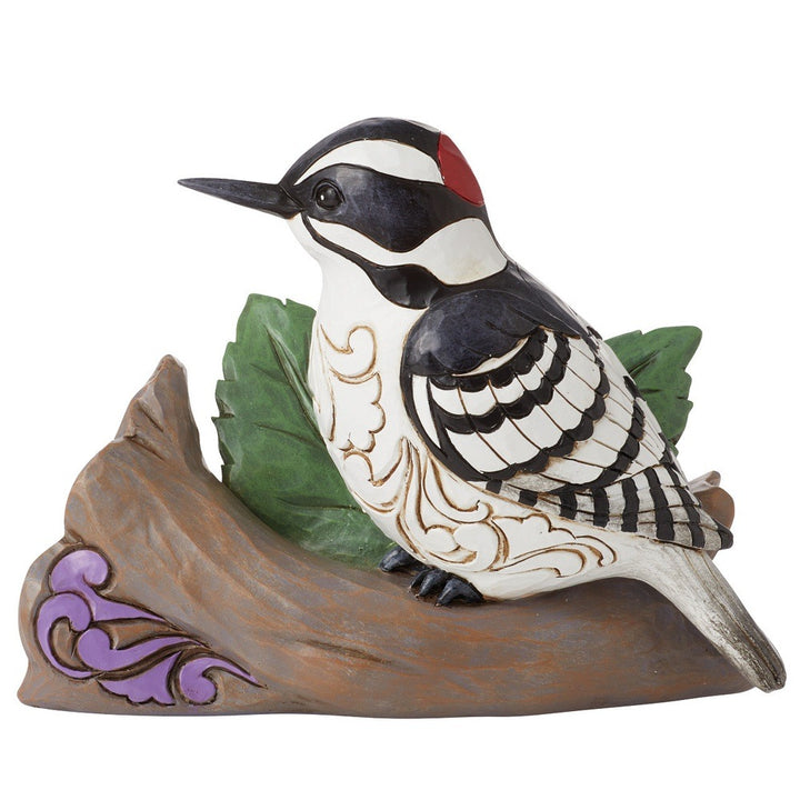 Jim Shore Heartwood Creek: Downy Woodpecker Figurine sparkle-castle
