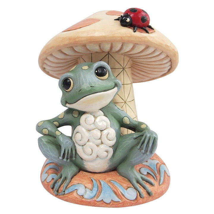 Jim Shore Heartwood Creek: Frog Leaning On Mushroom Figurine sparkle-castle