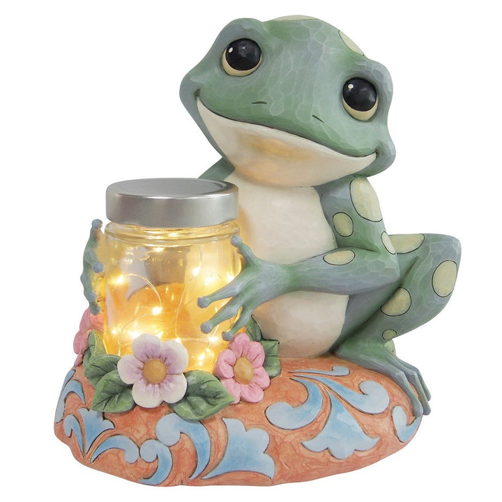Jim Shore Heartwood Creek: Frog With Jar of Fireflies Figurine sparkle-castle