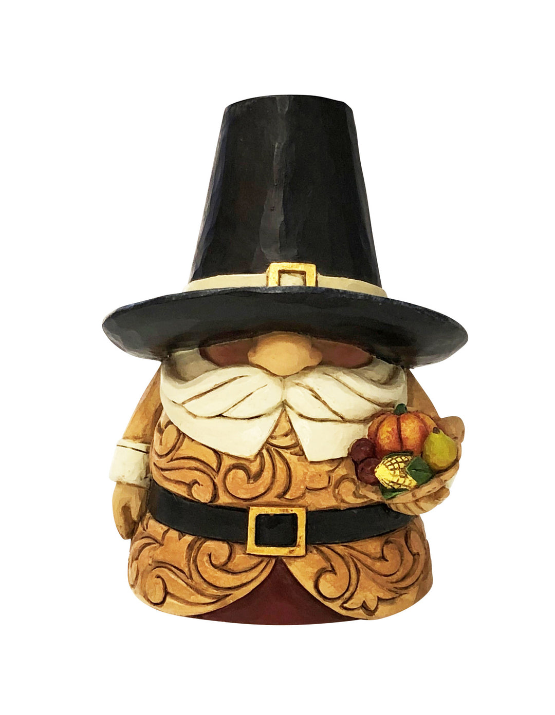 Jim Shore Heartwood Creek: Pilgrim Gnome Holding Cornucopia Figurine