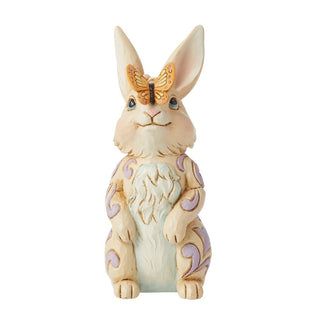Jim Shore Heartwood Creek: Mini Bunny With Butterfly Figurine sparkle-castle