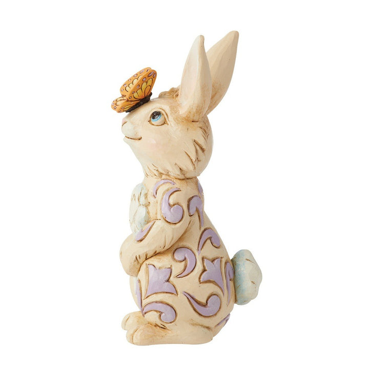 Jim Shore Heartwood Creek: Mini Bunny With Butterfly Figurine sparkle-castle