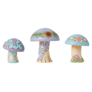 Jim Shore Heartwood Creek: Mushroom Figurines, Set of 3 sparkle-castle