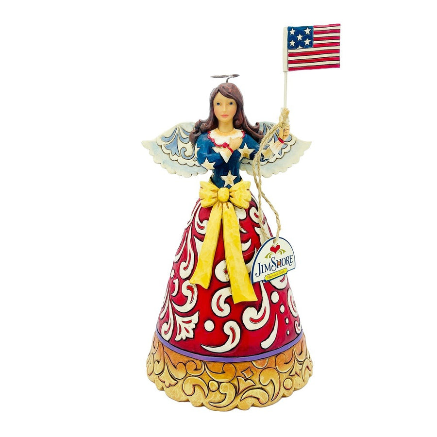 Jim Shore Heartwood Creek: Patriotic Angel With Hand Over Heart Figurine sparkle-castle