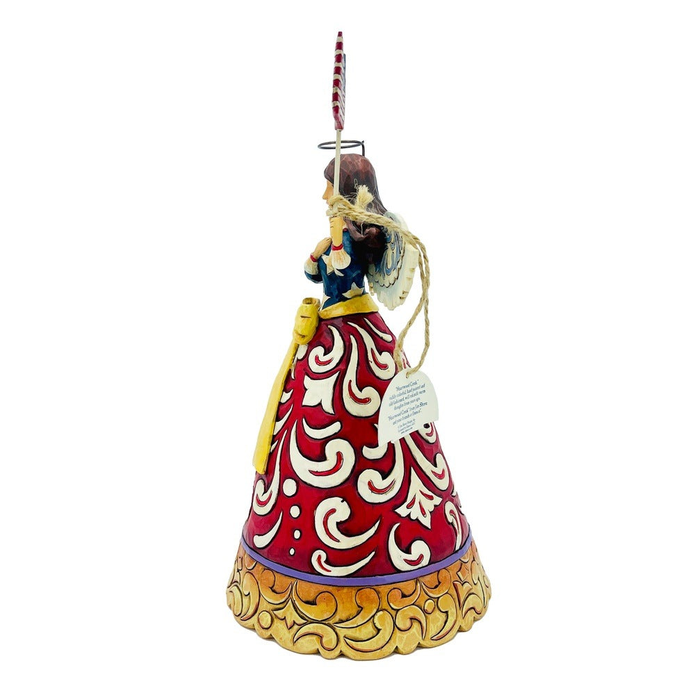 Jim Shore Heartwood Creek: Patriotic Angel With Hand Over Heart Figurine sparkle-castle