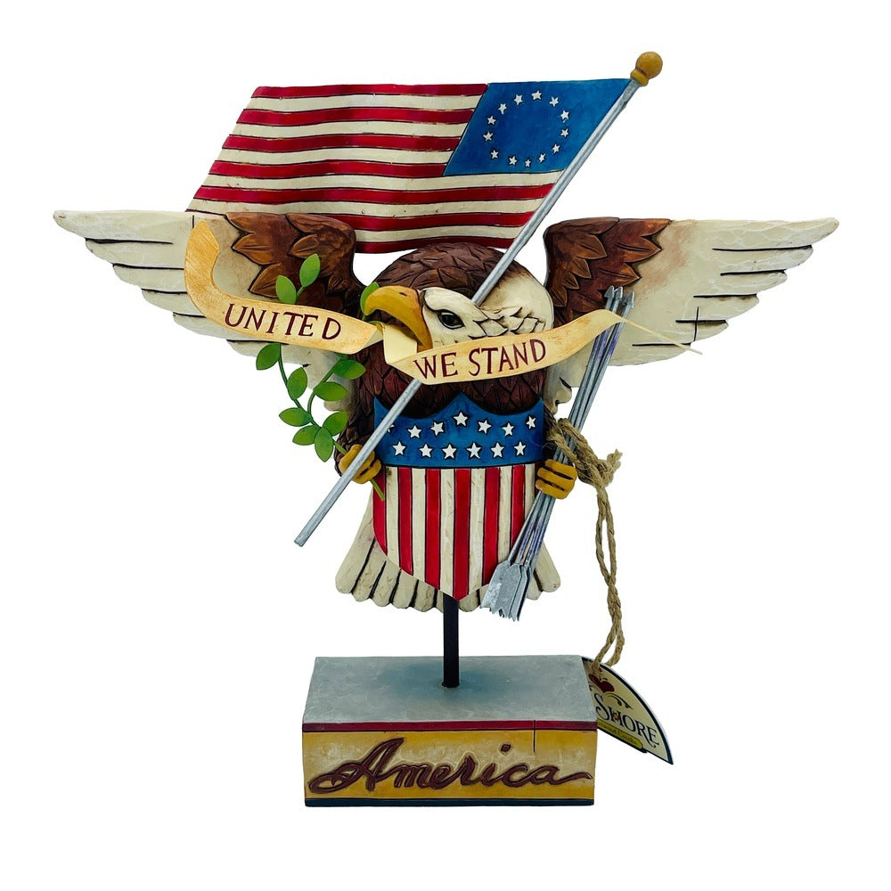 Jim Shore Heartwood Creek: Patriotic United We Stand Eagle Figurine sparkle-castle