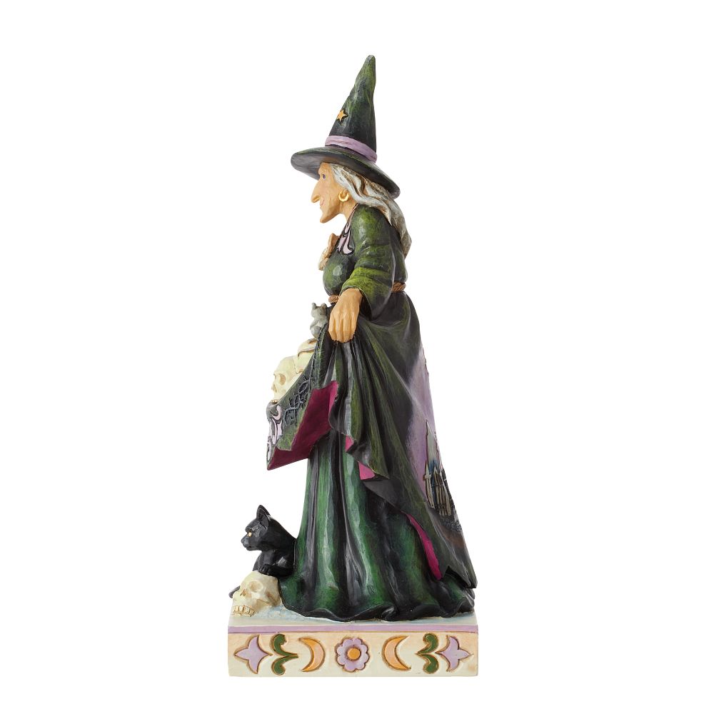 Jim Shore Heartwood Creek: Scary Witch With Skulls In Skirt Figurine