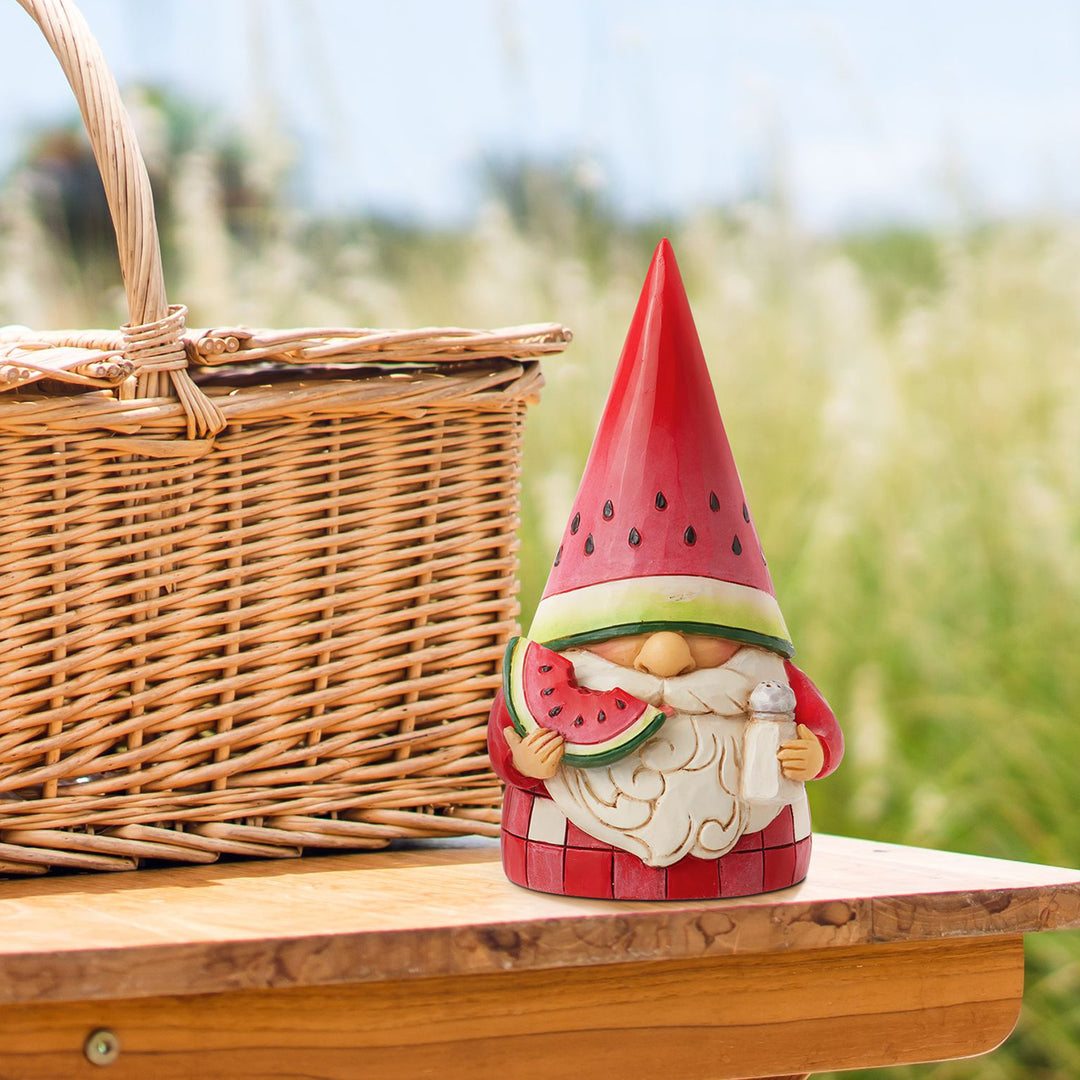 Jim Shore Heartwood Creek: Watermelon Gnome Figurine sparkle-castle