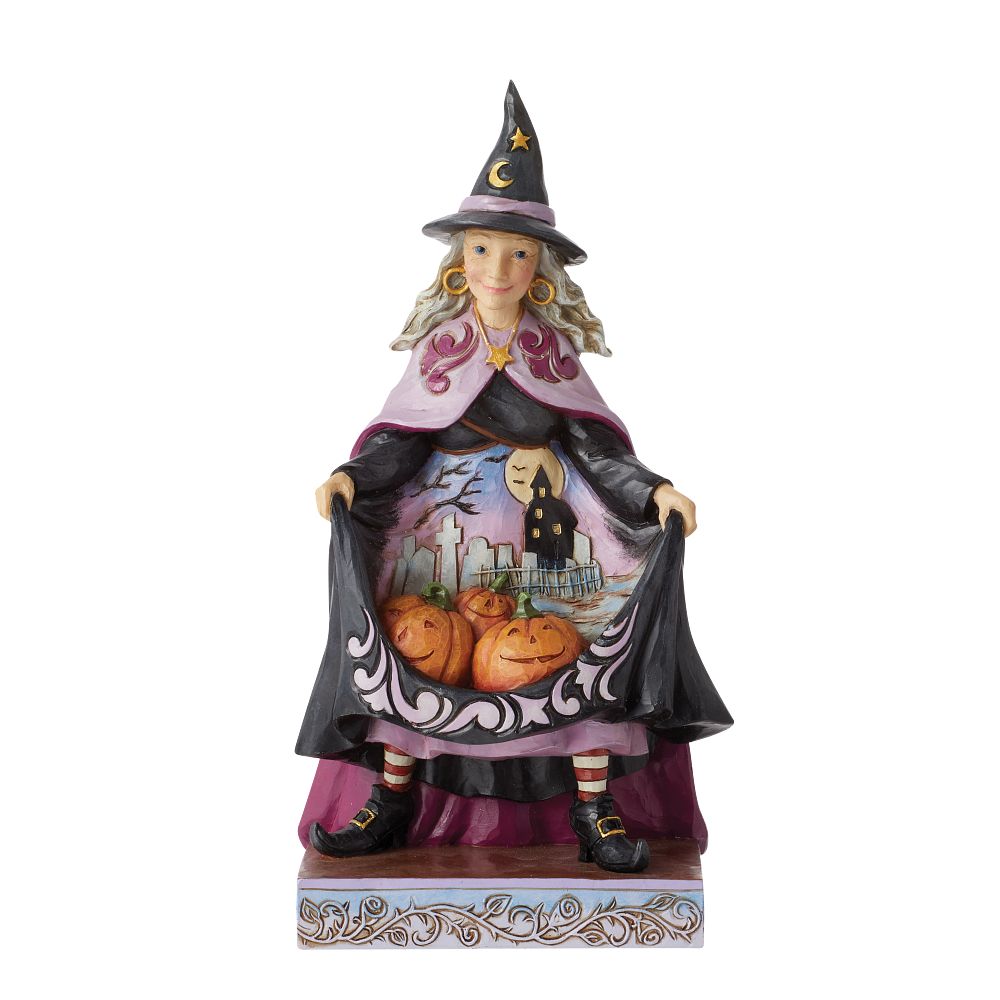 Jim Shore Heartwood Creek: Witch With Pumpkins In Skirt Figurine ...