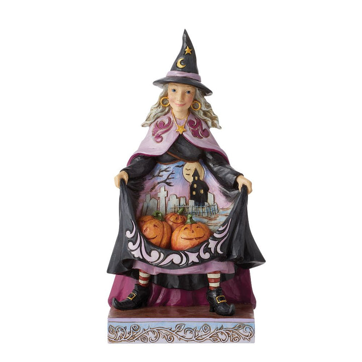Jim Shore Heartwood Creek: Witch With Pumpkins In Skirt Figurine