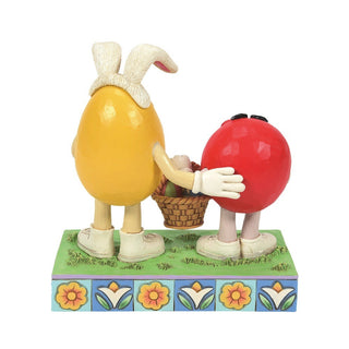Jim Shore M&M'S: Red & Yellow M&M With Easter Basket & Eggs Figurine sparkle-castle