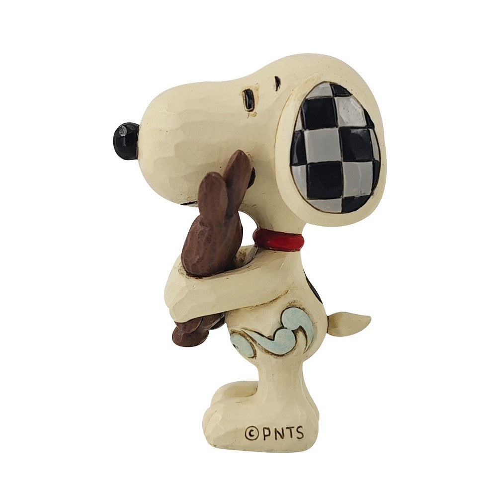 Jim Shore Peanuts: Mini Snoopy With Chocolate Bunny Figurine sparkle-castle