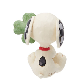 Jim Shore Peanuts: Mini Snoopy With Clover Figurine sparkle-castle