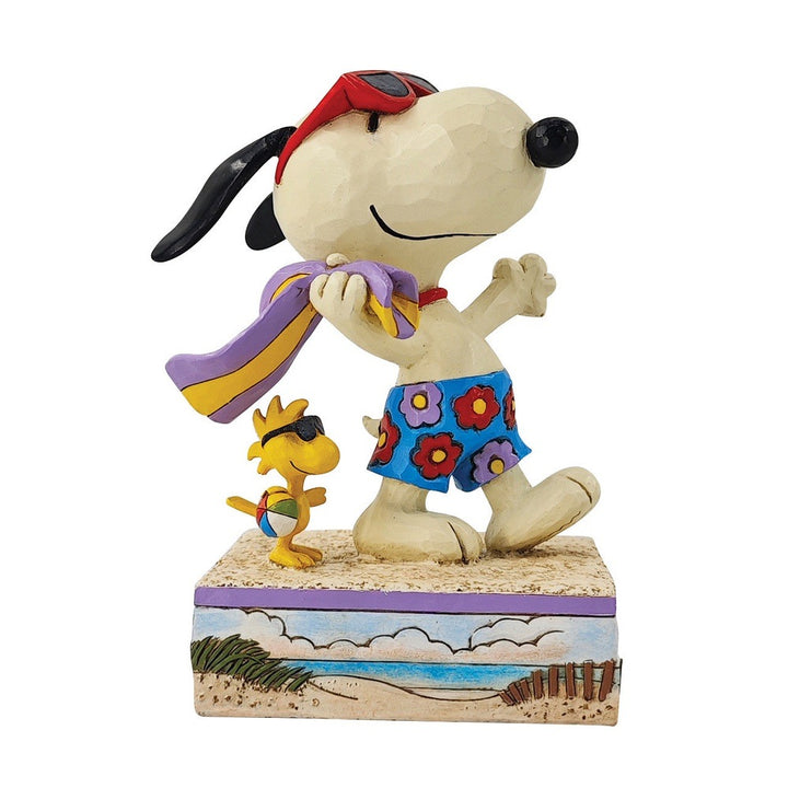 Jim Shore Peanuts: Snoopy & Woodstock At The Beach Figurine sparkle-castle