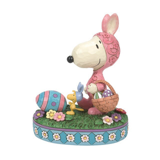 Jim Shore Peanuts: Snoopy & Woodstock In Easter Bunny Suits Figurine sparkle-castle