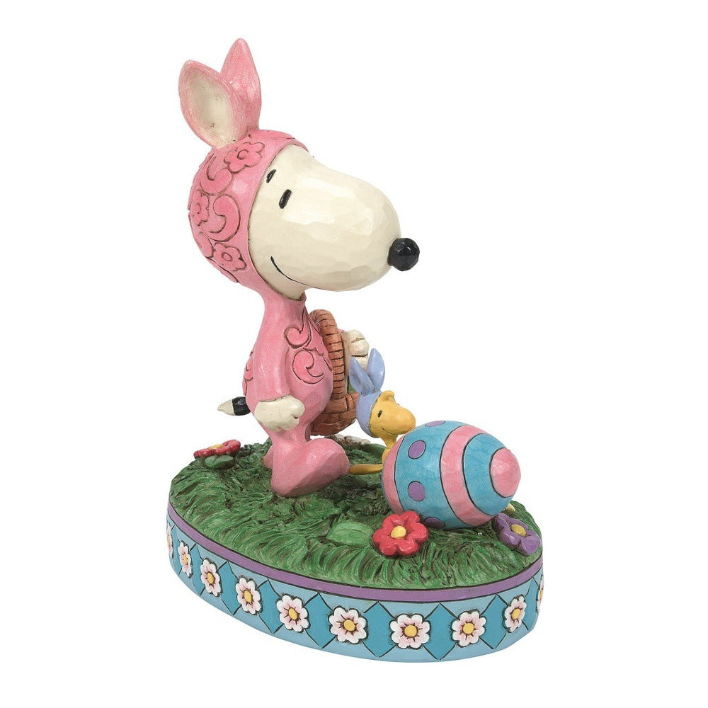 Jim Shore Peanuts: Snoopy & Woodstock In Easter Bunny Suits Figurine sparkle-castle