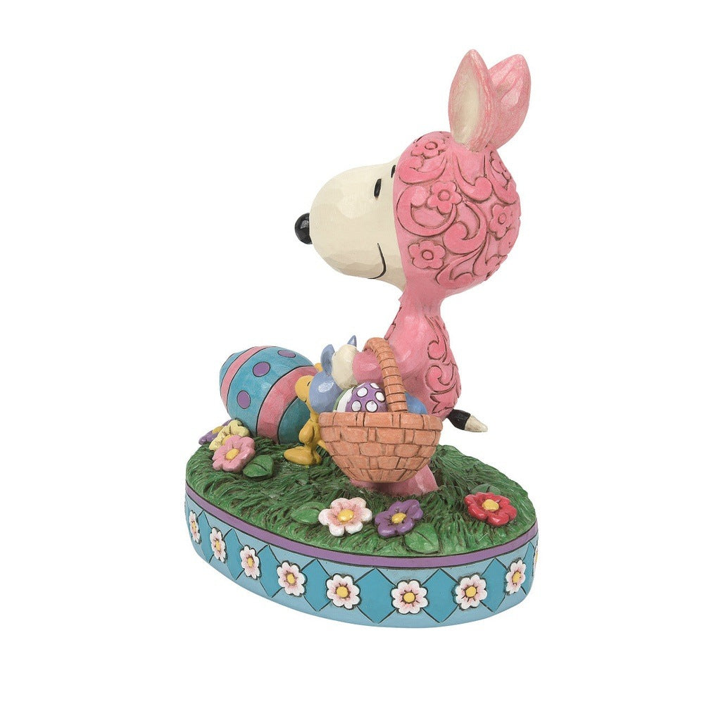 Jim Shore Peanuts: Snoopy & Woodstock In Easter Bunny Suits Figurine sparkle-castle