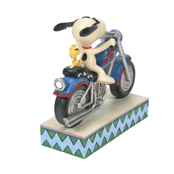 Jim Shore Peanuts: Snoopy & Woodstock Riding Motorcycle Figurine sparkle-castle
