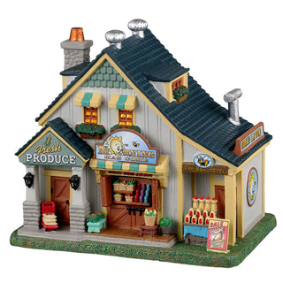 Lemax Caddington Village: Morning Has Come Market sparkle-castle