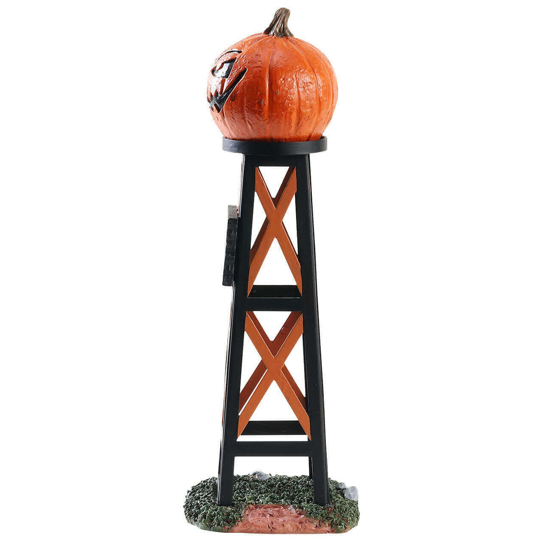 Lemax Spooky Town Halloween Village Accessory: Evil Pumpkin Water Tower sparkle-castle