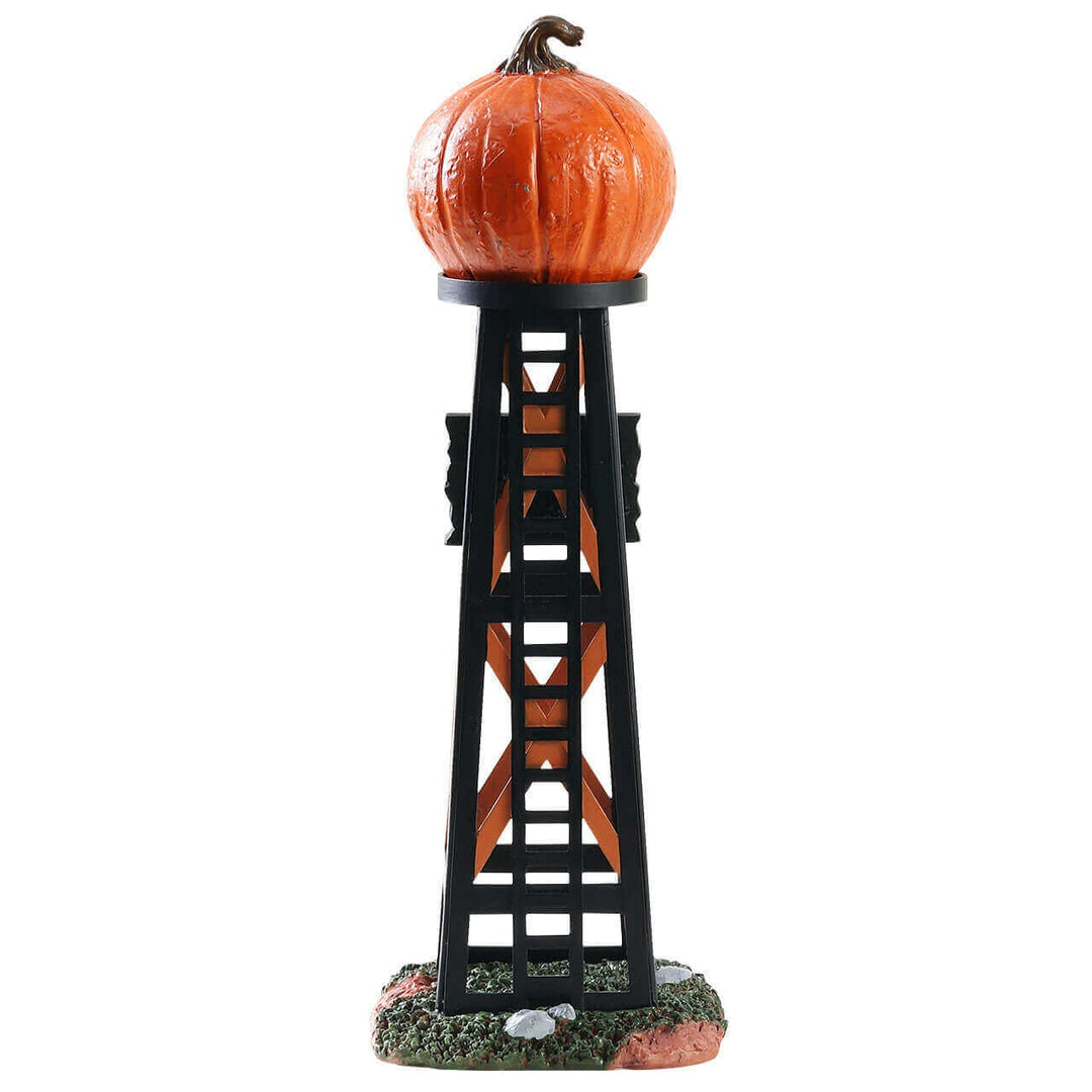 Lemax Spooky Town Halloween Village Accessory: Evil Pumpkin Water Tower sparkle-castle