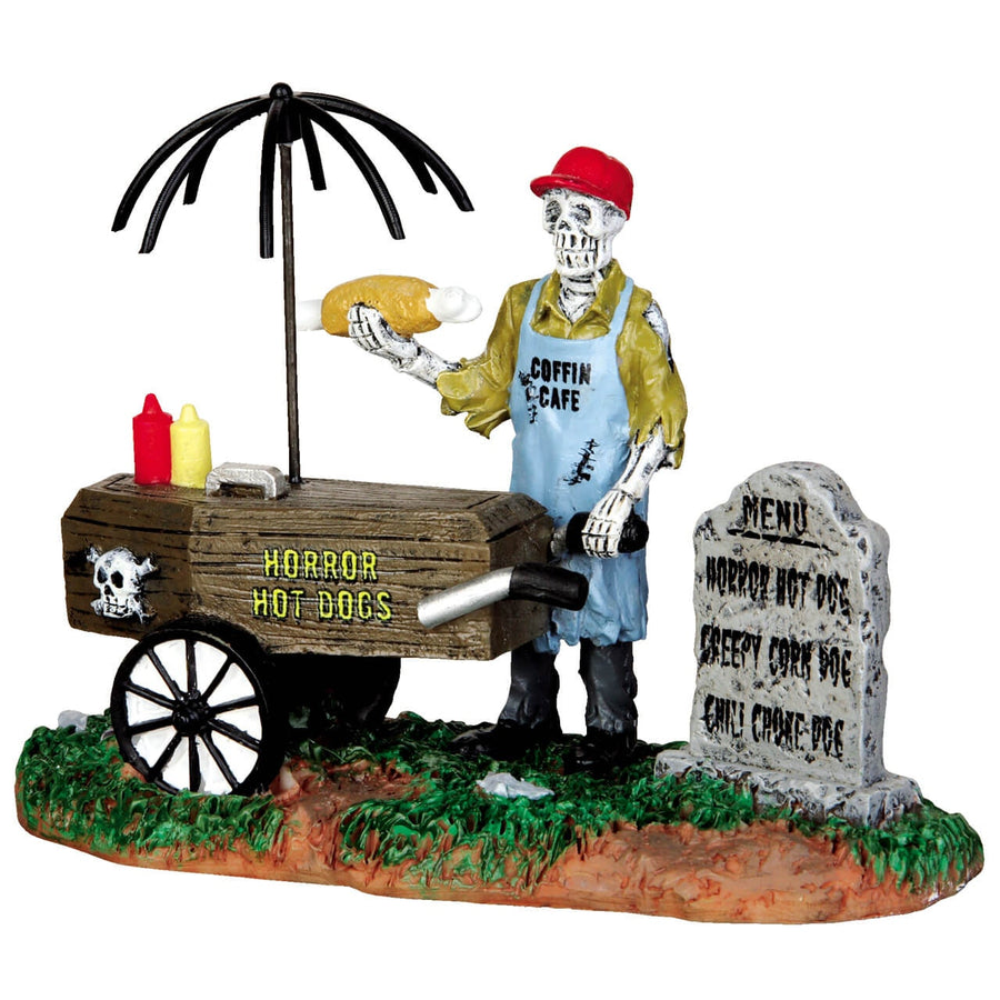 Lemax Spooky Town Halloween Village Accessory: Ghoul Hot Dog Vendor sparkle-castle