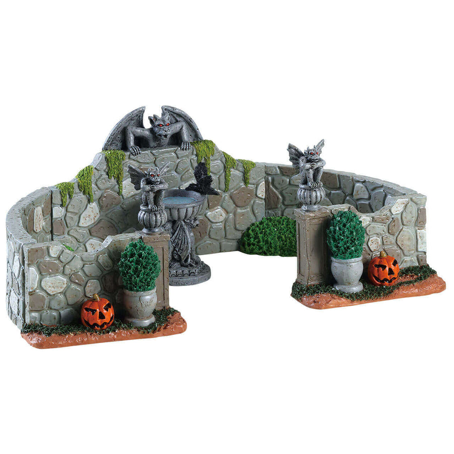 Lemax Spooky Town Halloween Village Accessory: Grey Gargoyle Gardens, Set of 6 sparkle-castle