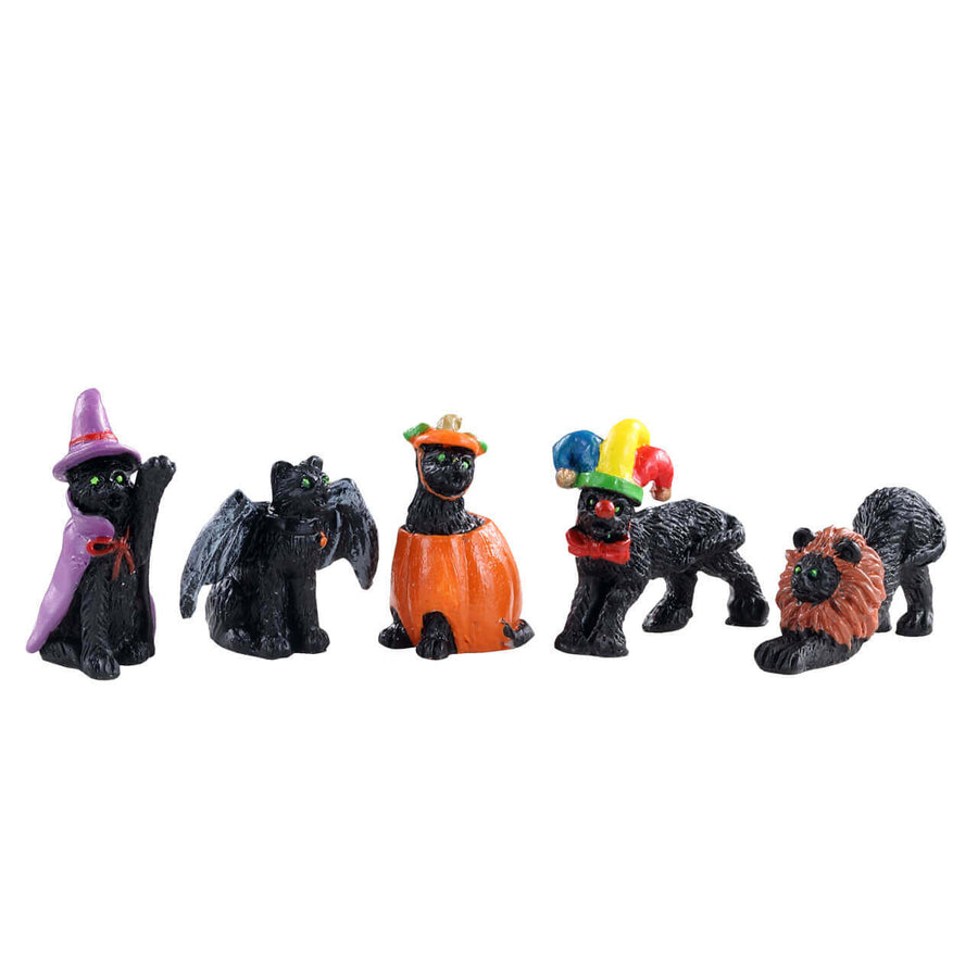 Lemax Spooky Town Halloween Village Accessory: Halloween Cats, Set of 5 sparkle-castle