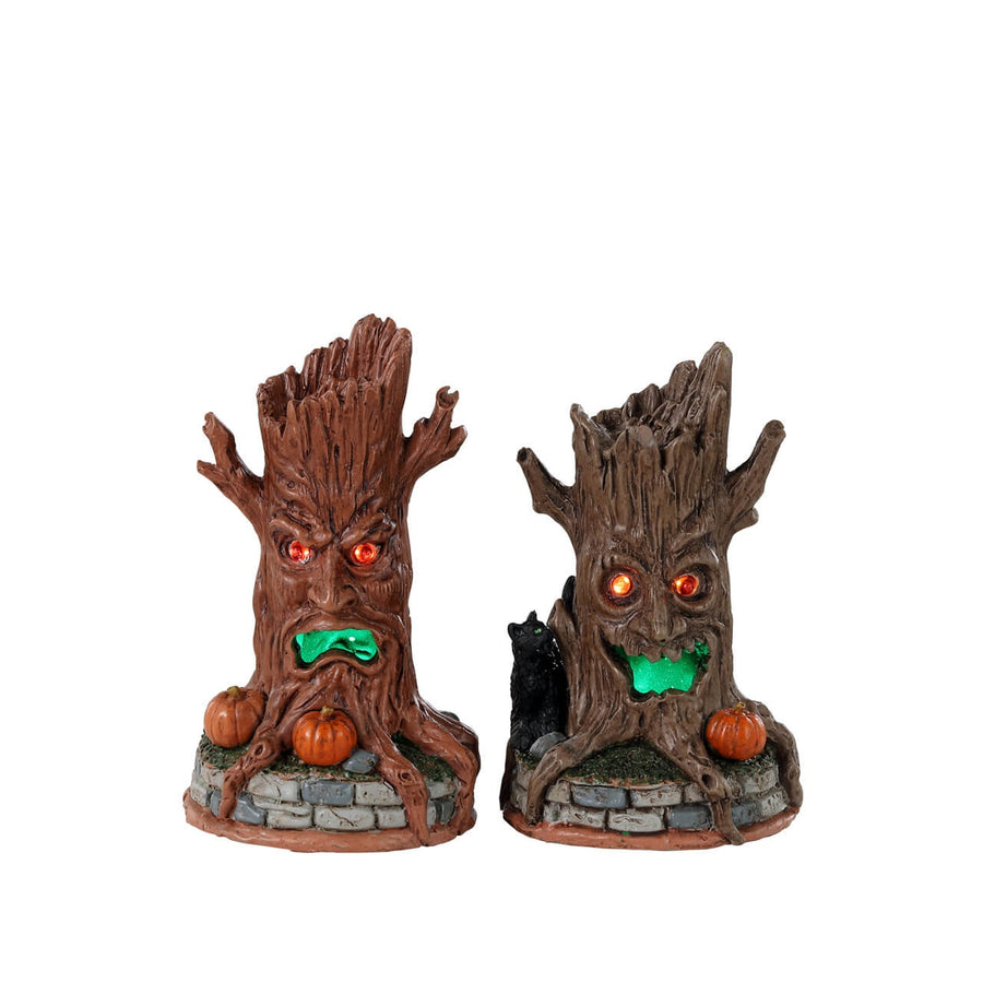 Lemax Spooky Town Halloween Village Accessory: Haunted Tree Trunks, Set of 2 sparkle-castle
