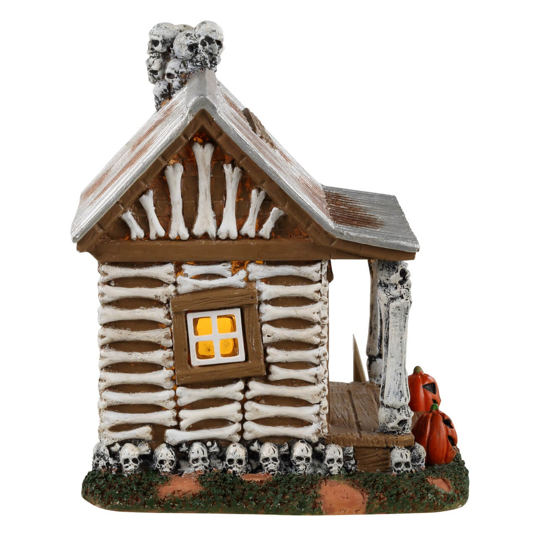Lemax Spooky Town Halloween Village Accessory: Skeleton Cottage sparkle-castle