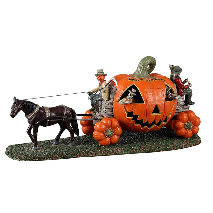 Lemax Spooky Town Halloween Village Accessory: Spooky Pumpkin Express sparkle-castle