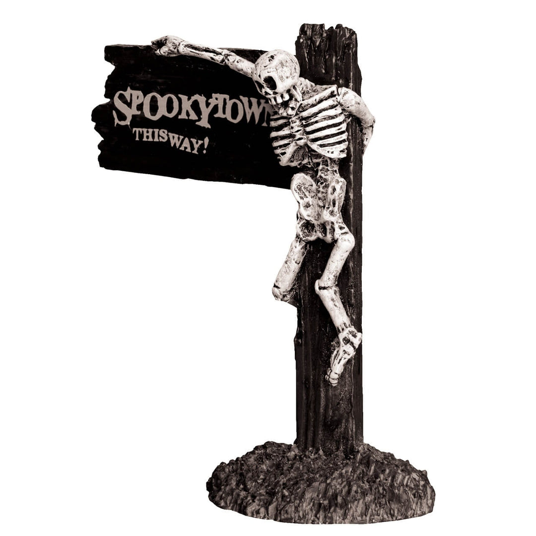 Lemax Spooky Town Halloween Village Accessory: Spookytown This Way sparkle-castle