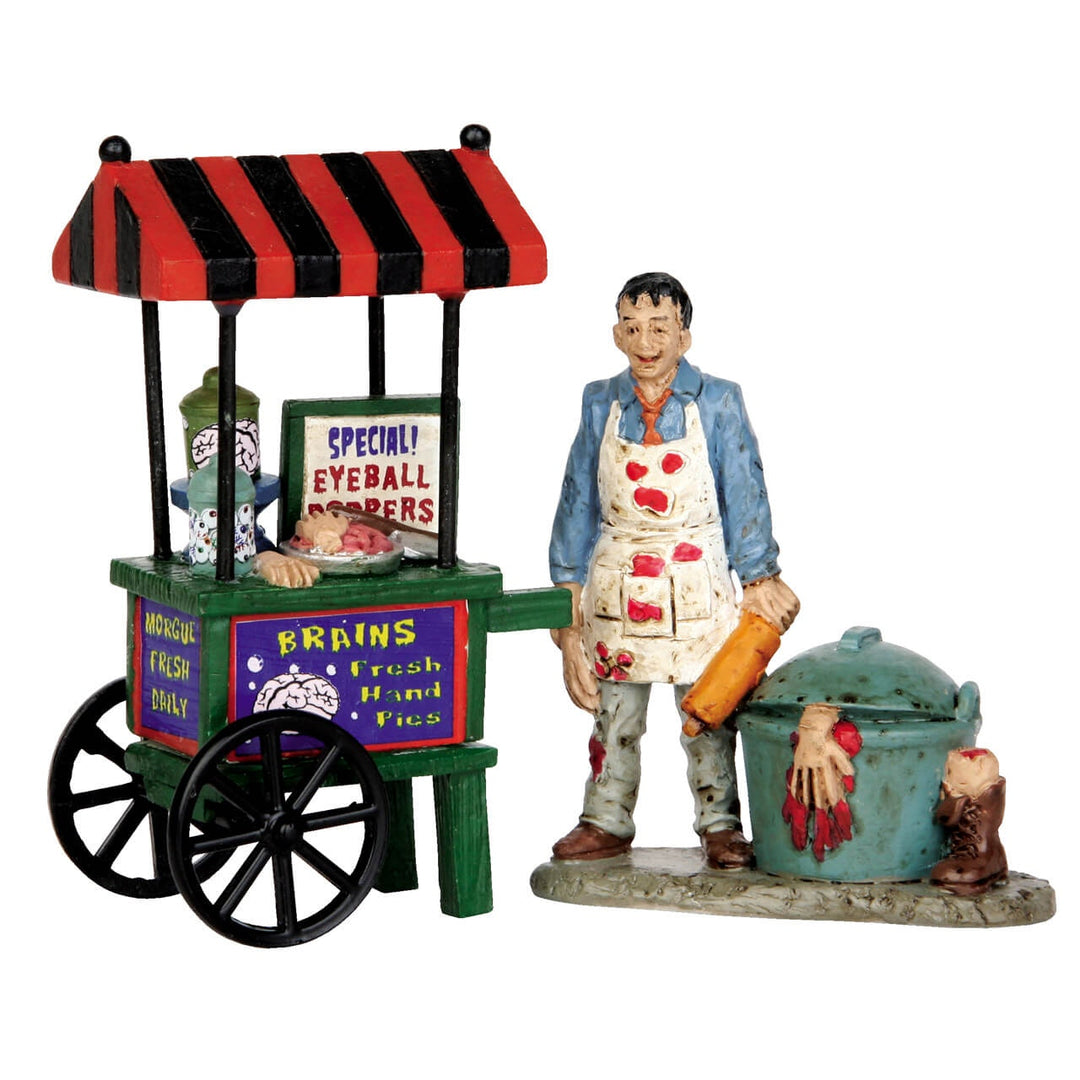 Lemax Spooky Town Halloween Village Accessory: Zombie Brains Foodcart, Set of 2 sparkle-castle