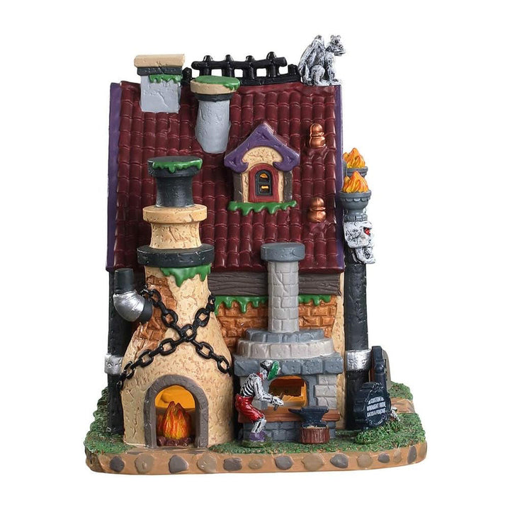 Lemax Spooky Town Halloween Village: Death's Door Cemetery Gates sparkle-castle